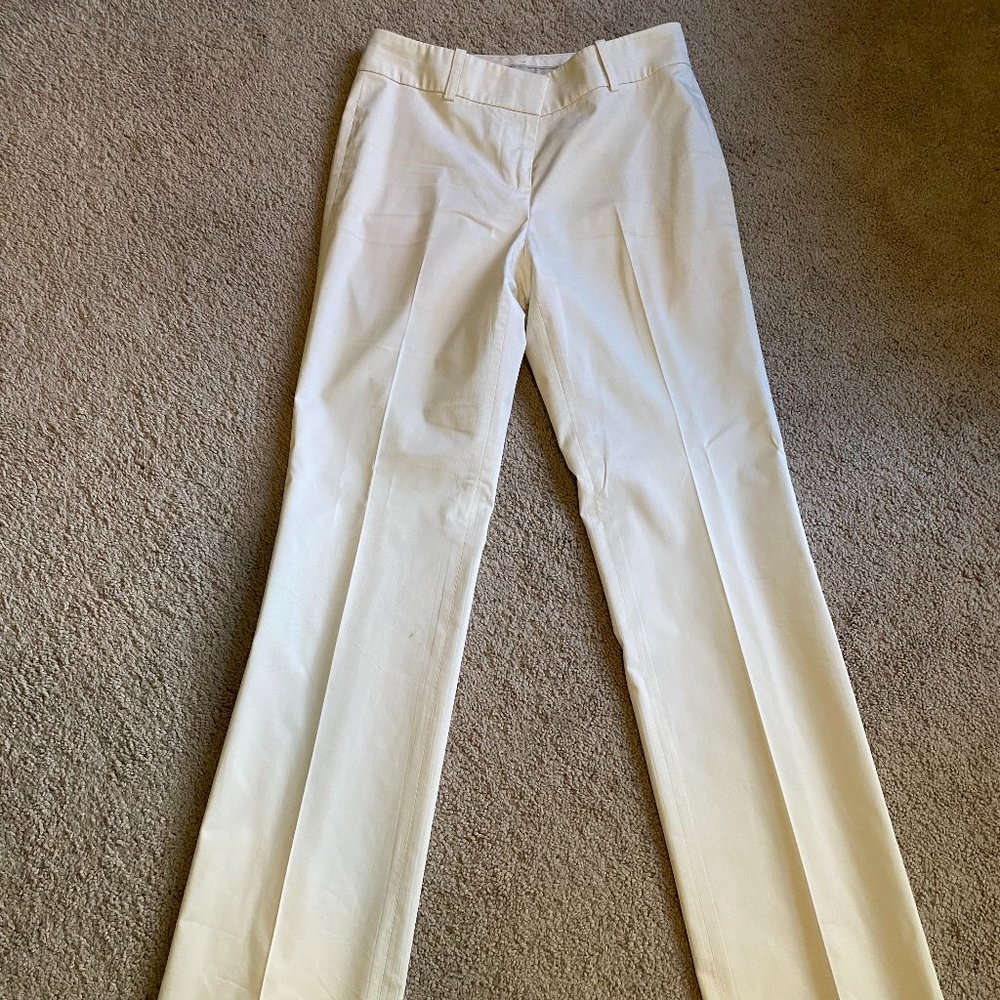 Ann Taylor White Straight Leg Dress/Business Pants